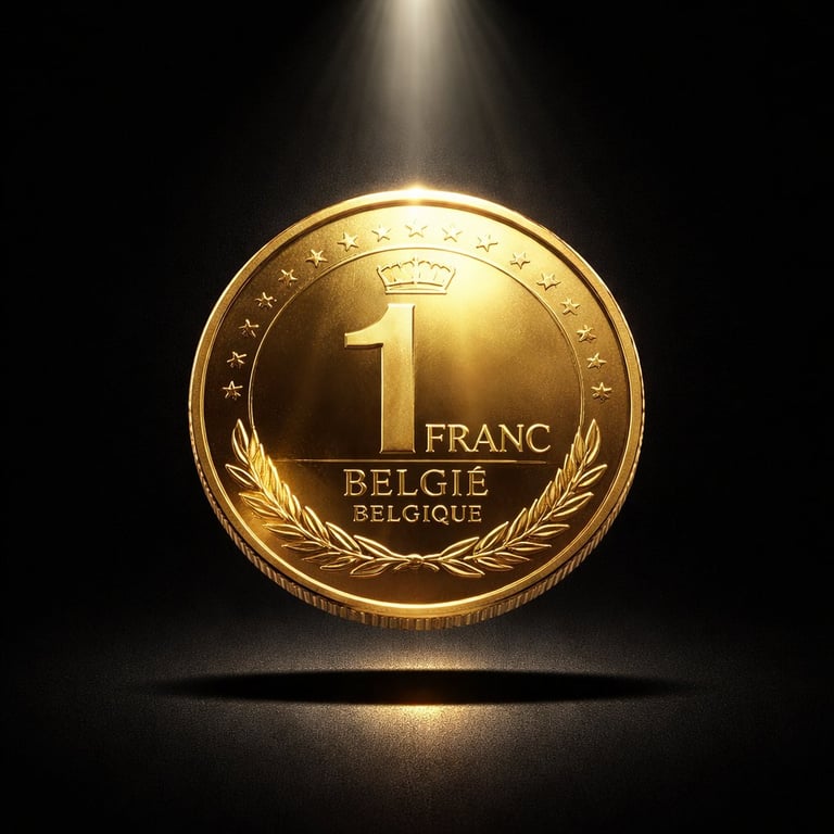Gouden Belgische frank munt - symbool van monetaire soevereiniteit