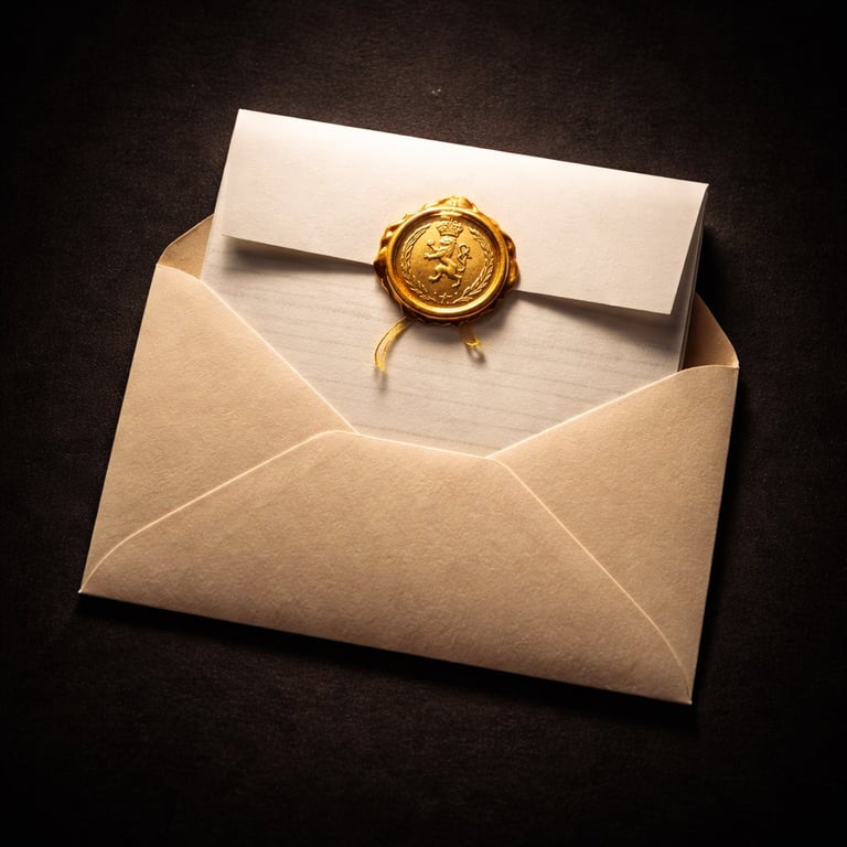 Gouden zegel op enveloppe - Fase 2 crowdfunding: Professionele campagne