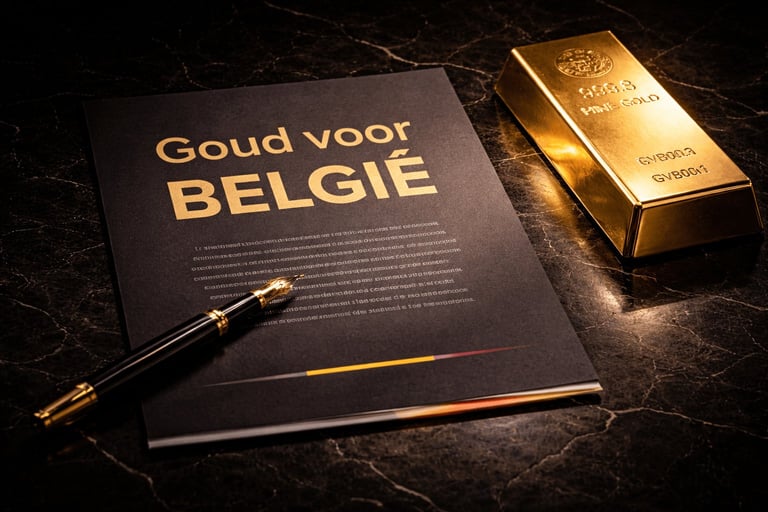 Manifest en goudstaaf - Steun de repatriëring van Belgisch goud via crowdfunding